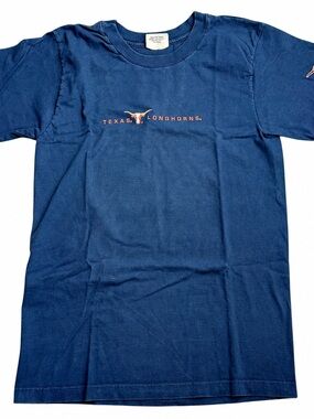 Vintage Texas Longhorns T Shirt USA Made Blue College‎ Football Mens Small